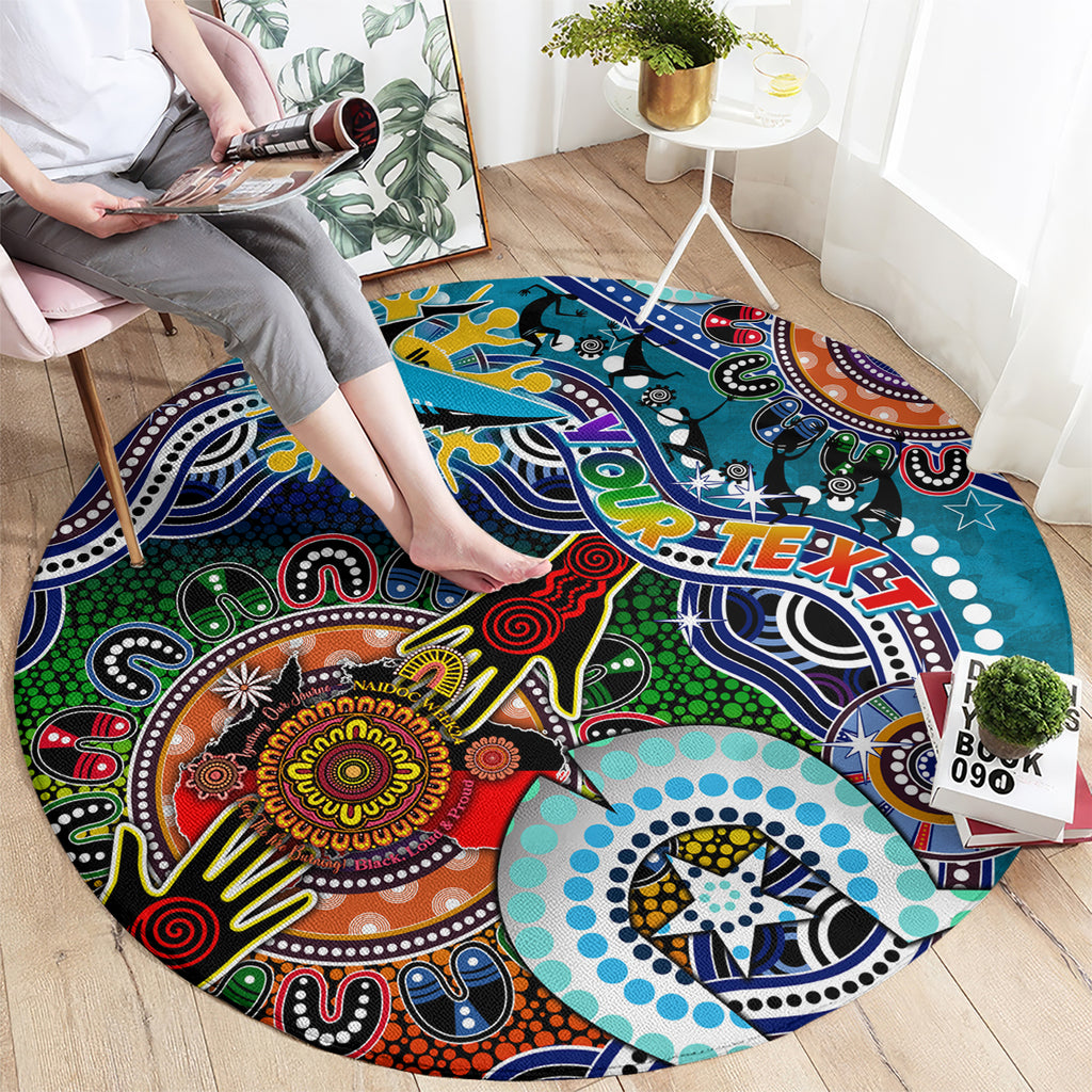 Personalised Sharks NAIDOC Week 2024 Round Carpet Australia Aboriginal Dot Painting