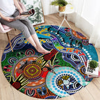 Personalised Sharks NAIDOC Week 2024 Round Carpet Australia Aboriginal Dot Painting