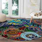 Personalised Sharks NAIDOC Week 2024 Round Carpet Australia Aboriginal Dot Painting