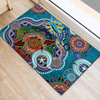 Personalised Sharks NAIDOC Week 2024 Rubber Doormat Australia Aboriginal Dot Painting