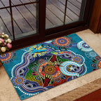 Personalised Sharks NAIDOC Week 2024 Rubber Doormat Australia Aboriginal Dot Painting
