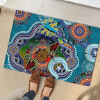 Personalised Sharks NAIDOC Week 2024 Rubber Doormat Australia Aboriginal Dot Painting
