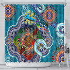 Personalised Sharks NAIDOC Week 2024 Shower Curtain Australia Aboriginal Dot Painting