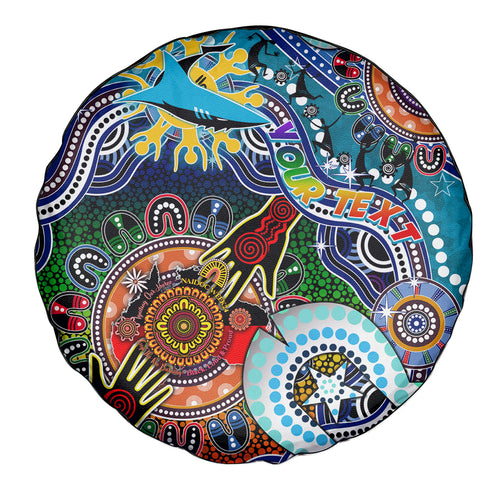 Personalised Sharks NAIDOC Week 2024 Spare Tire Cover Australia Aboriginal Dot Painting