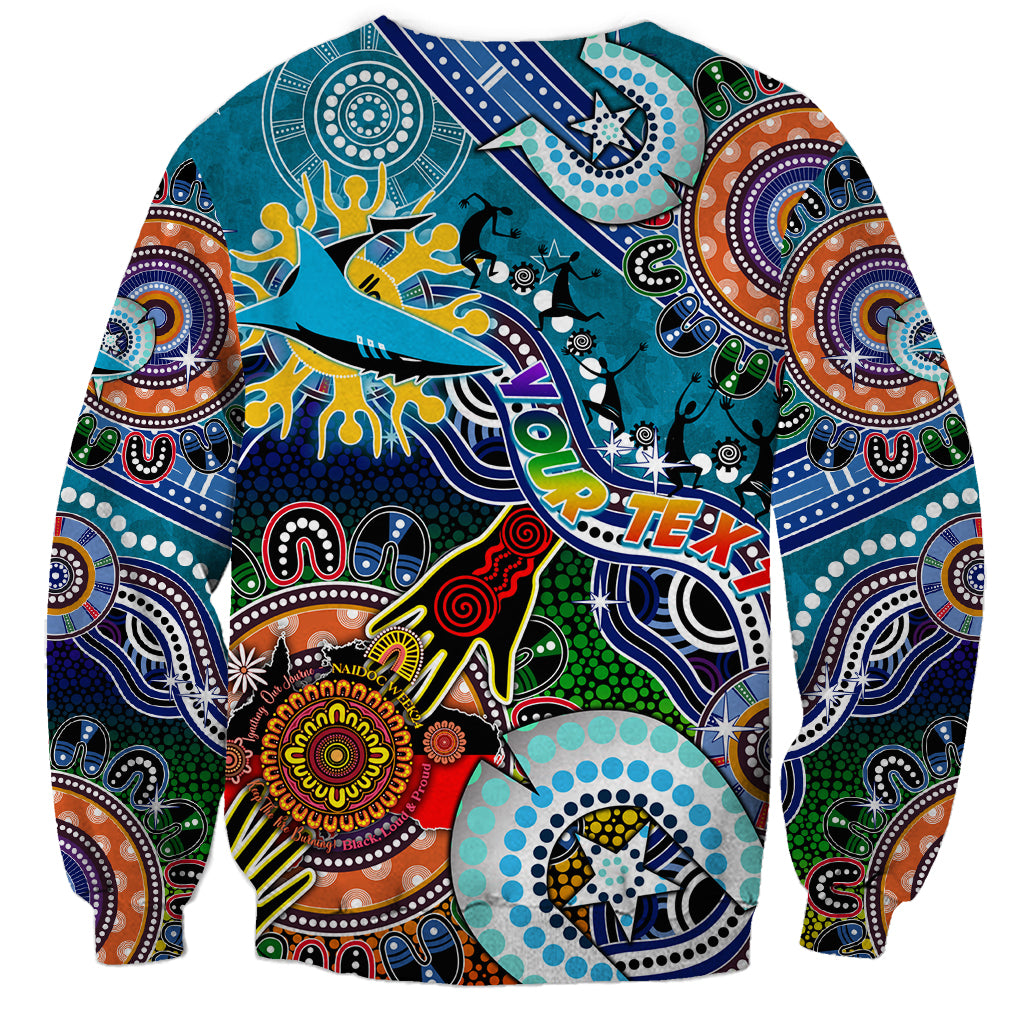 Personalised Sharks NAIDOC Week 2024 Sweatshirt Australia Aboriginal Dot Painting