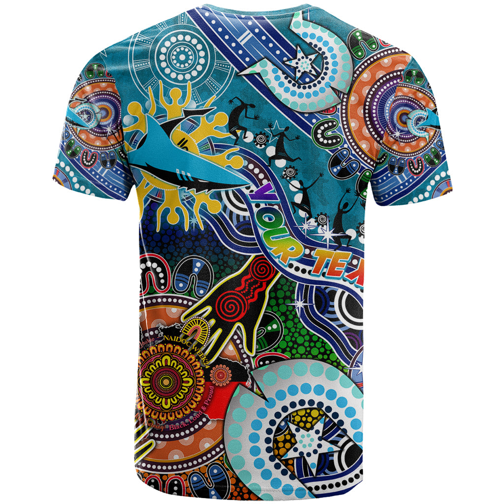 Personalised Sharks NAIDOC Week 2024 T Shirt Australia Aboriginal Dot Painting