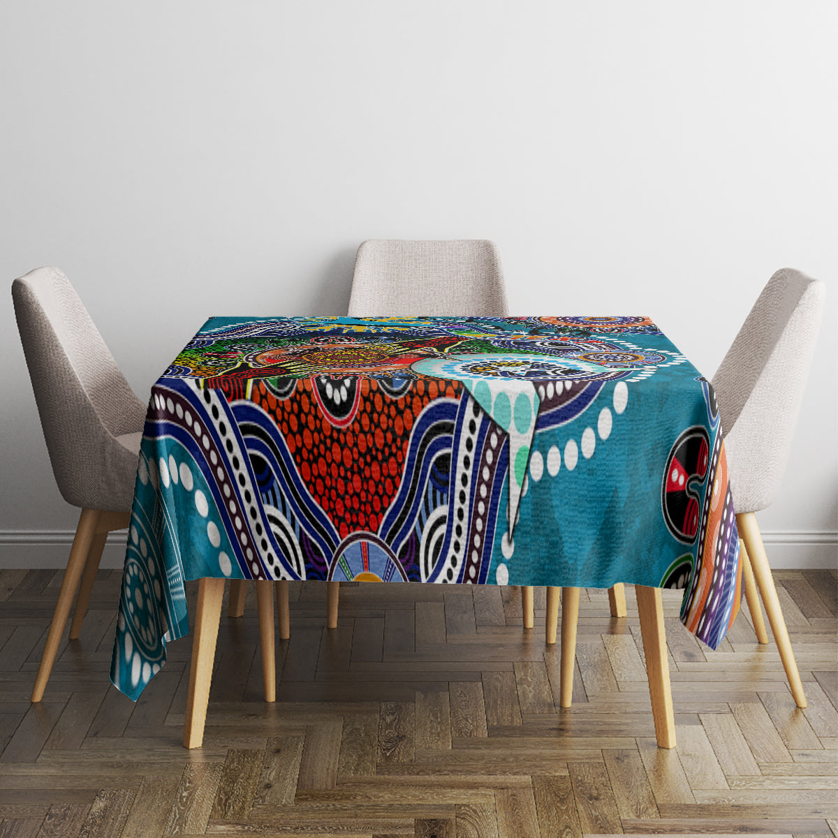 Personalised Sharks NAIDOC Week 2024 Tablecloth Australia Aboriginal Dot Painting