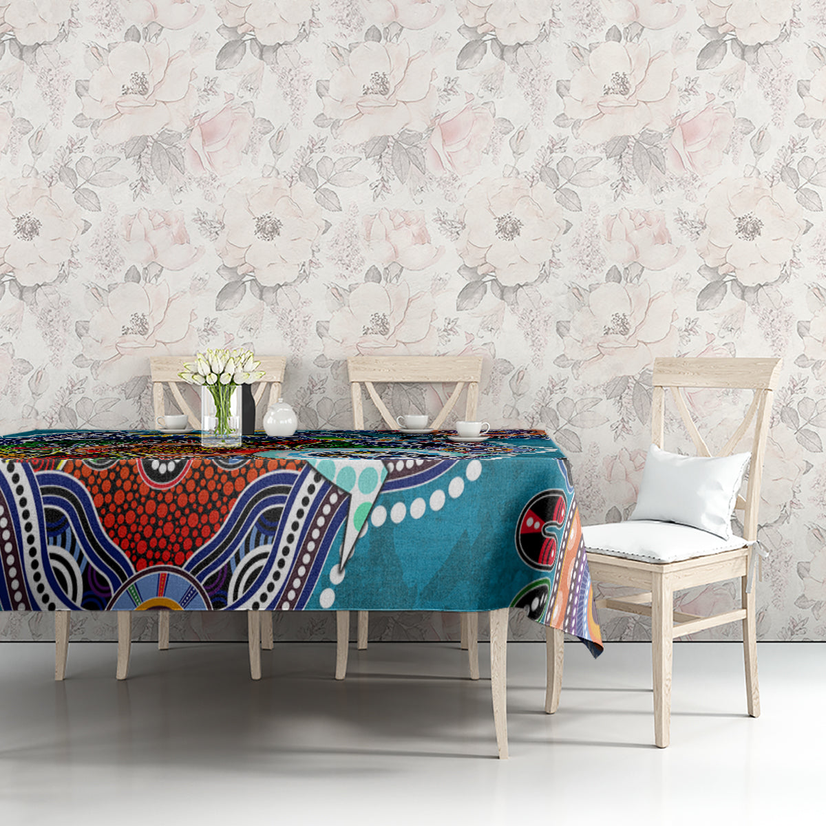 Personalised Sharks NAIDOC Week 2024 Tablecloth Australia Aboriginal Dot Painting