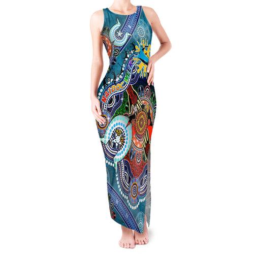 Personalised Sharks NAIDOC Week 2024 Tank Maxi Dress Australia Aboriginal Dot Painting