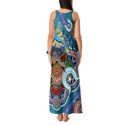 Personalised Sharks NAIDOC Week 2024 Tank Maxi Dress Australia Aboriginal Dot Painting