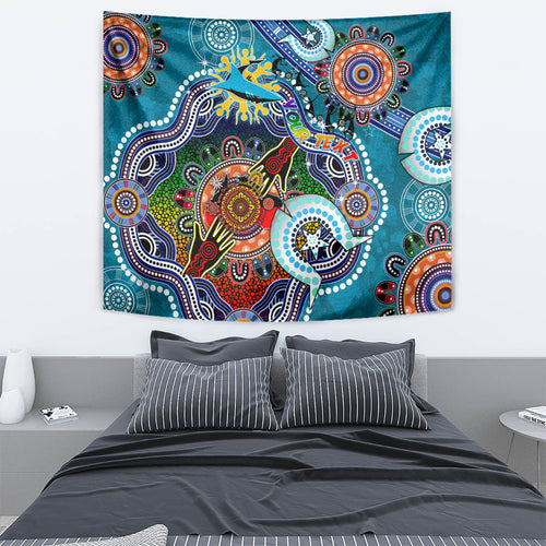 Personalised Sharks NAIDOC Week 2024 Tapestry Australia Aboriginal Dot Painting