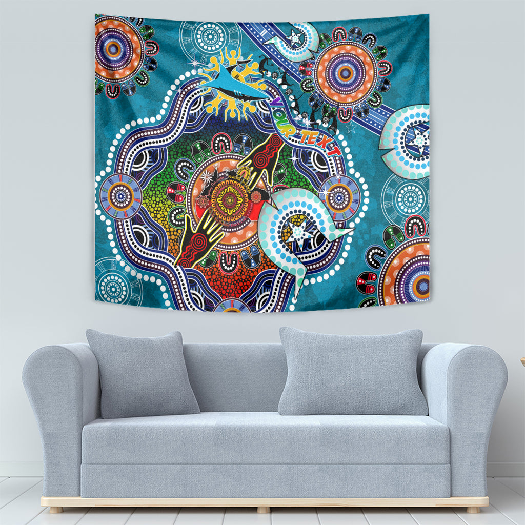Personalised Sharks NAIDOC Week 2024 Tapestry Australia Aboriginal Dot Painting