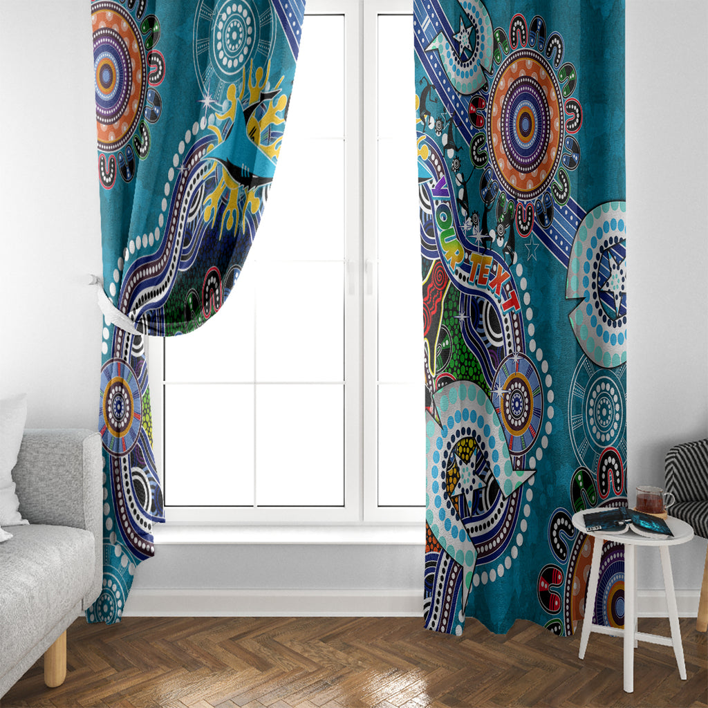 Personalised Sharks NAIDOC Week 2024 Window Curtain Australia Aboriginal Dot Painting
