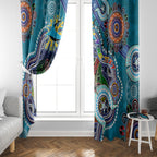 Personalised Sharks NAIDOC Week 2024 Window Curtain Australia Aboriginal Dot Painting