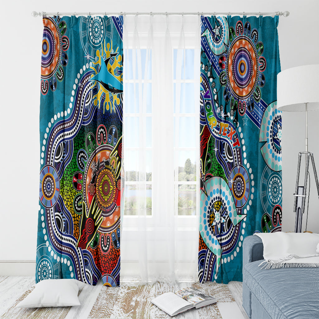 Personalised Sharks NAIDOC Week 2024 Window Curtain Australia Aboriginal Dot Painting