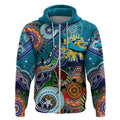 Personalised Sharks NAIDOC Week 2024 Zip Hoodie Australia Aboriginal Dot Painting