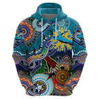 Personalised Sharks NAIDOC Week 2024 Zip Hoodie Australia Aboriginal Dot Painting