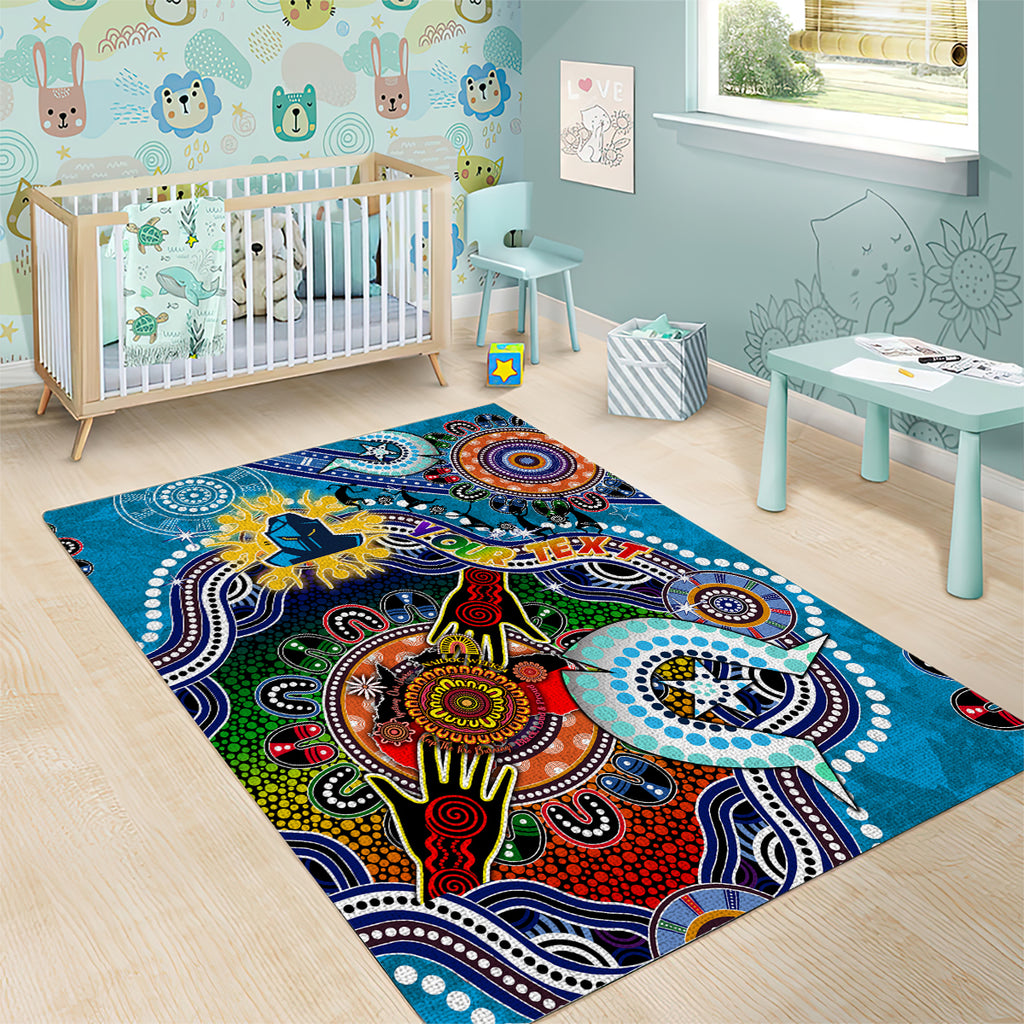 Personalised Titans NAIDOC Week 2024 Area Rug Australia Aboriginal Dot Painting