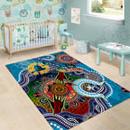 Personalised Titans NAIDOC Week 2024 Area Rug Australia Aboriginal Dot Painting
