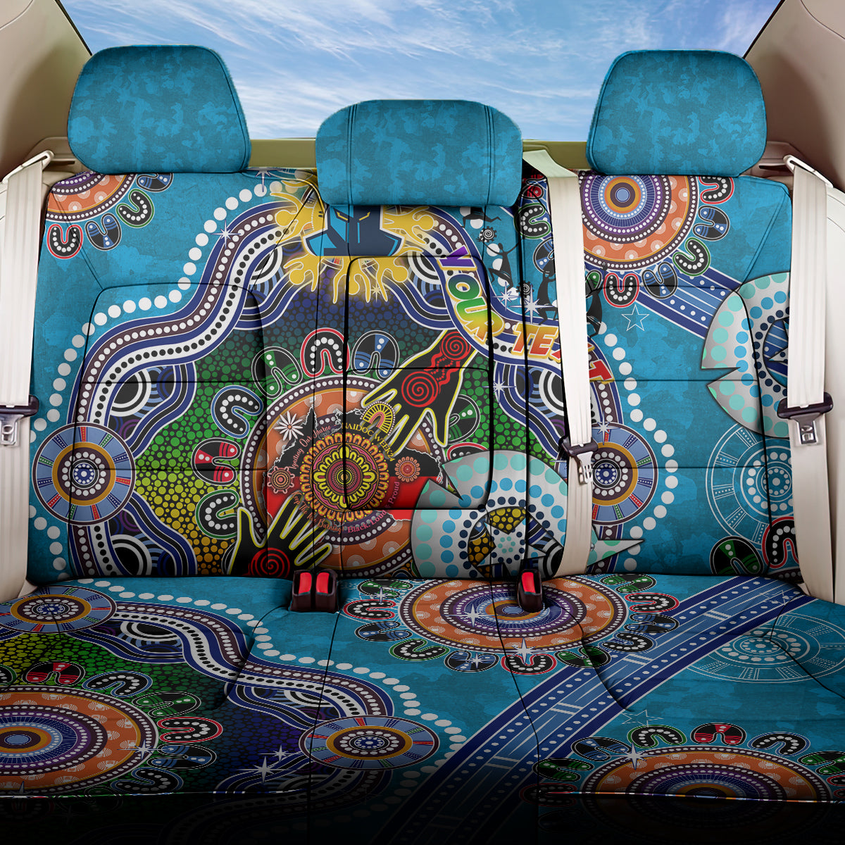 Personalised Titans NAIDOC Week 2024 Back Car Seat Cover Australia Aboriginal Dot Painting