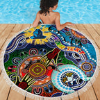 Personalised Titans NAIDOC Week 2024 Beach Blanket Australia Aboriginal Dot Painting