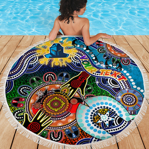 Personalised Titans NAIDOC Week 2024 Beach Blanket Australia Aboriginal Dot Painting