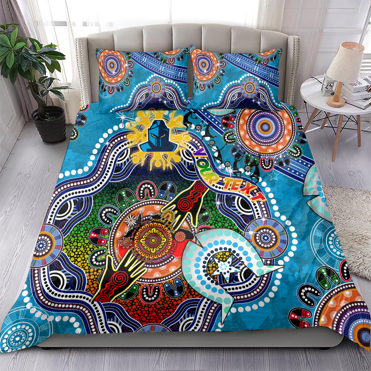 Personalised Titans NAIDOC Week 2024 Bedding Set Australia Aboriginal Dot Painting