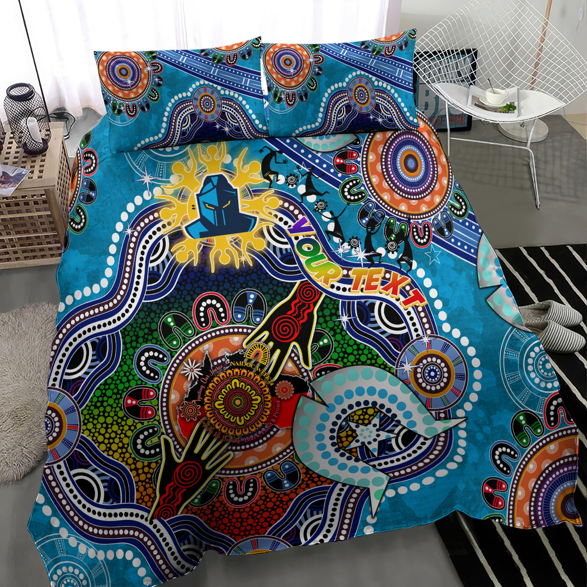 Personalised Titans NAIDOC Week 2024 Bedding Set Australia Aboriginal Dot Painting