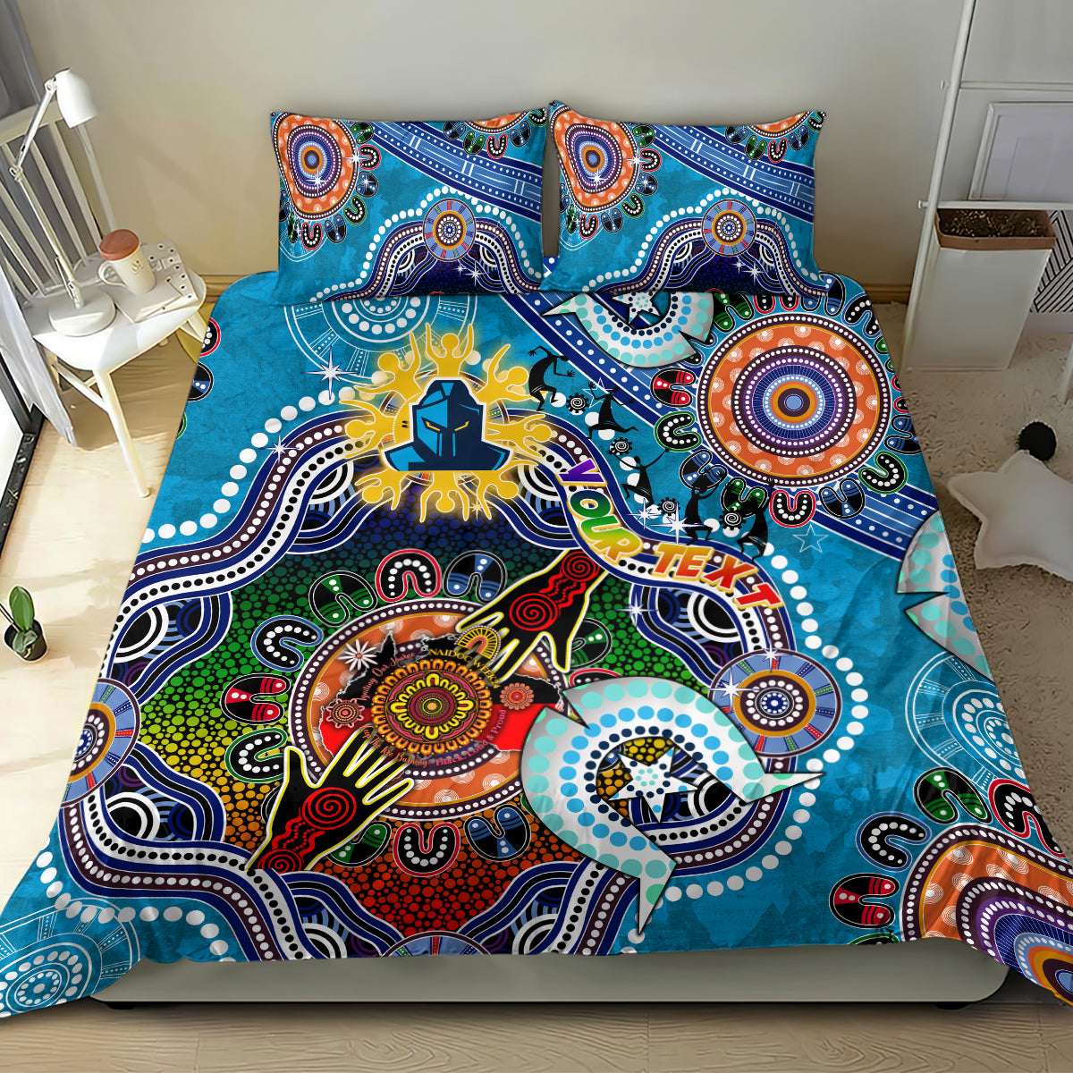 Personalised Titans NAIDOC Week 2024 Bedding Set Australia Aboriginal Dot Painting