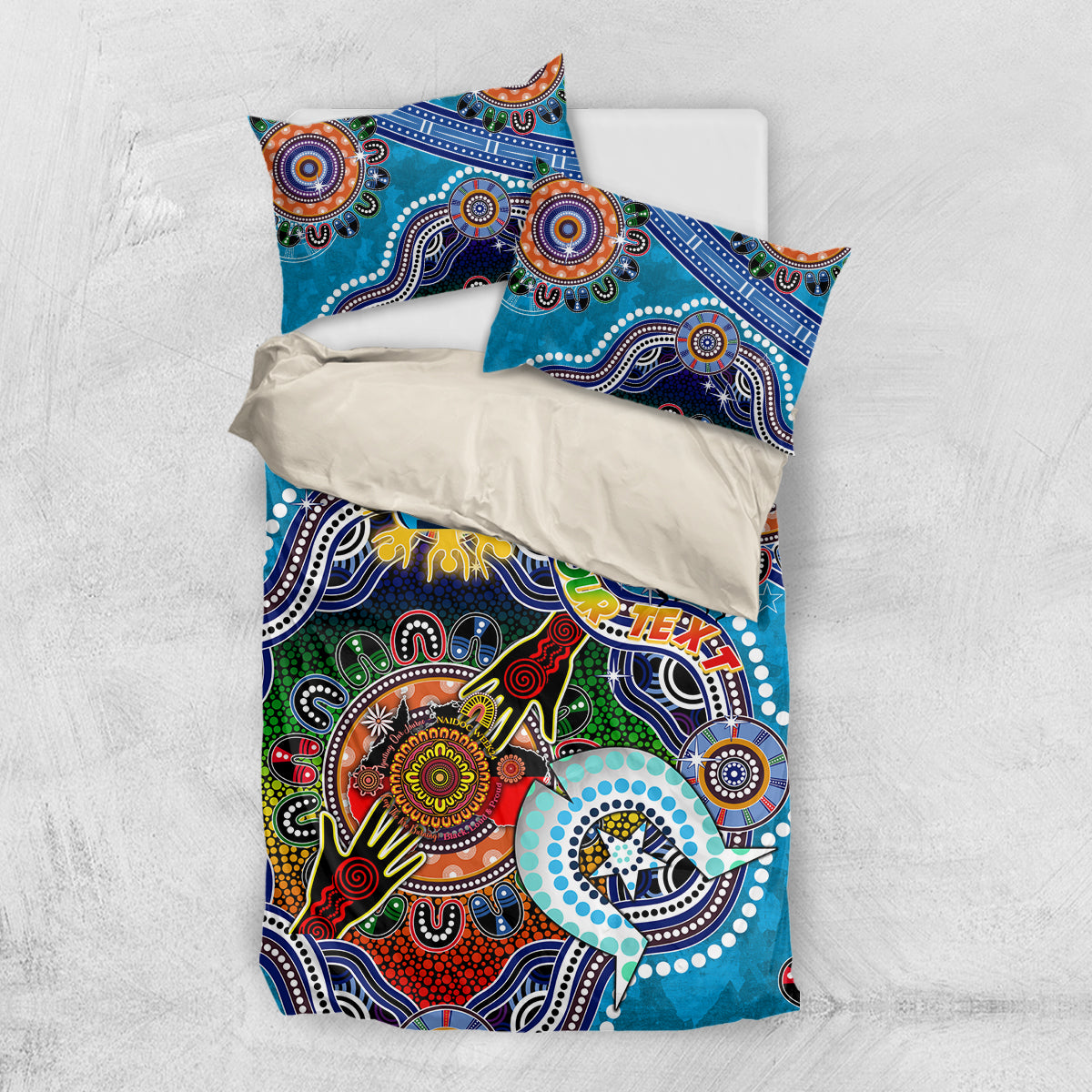Personalised Titans NAIDOC Week 2024 Bedding Set Australia Aboriginal Dot Painting