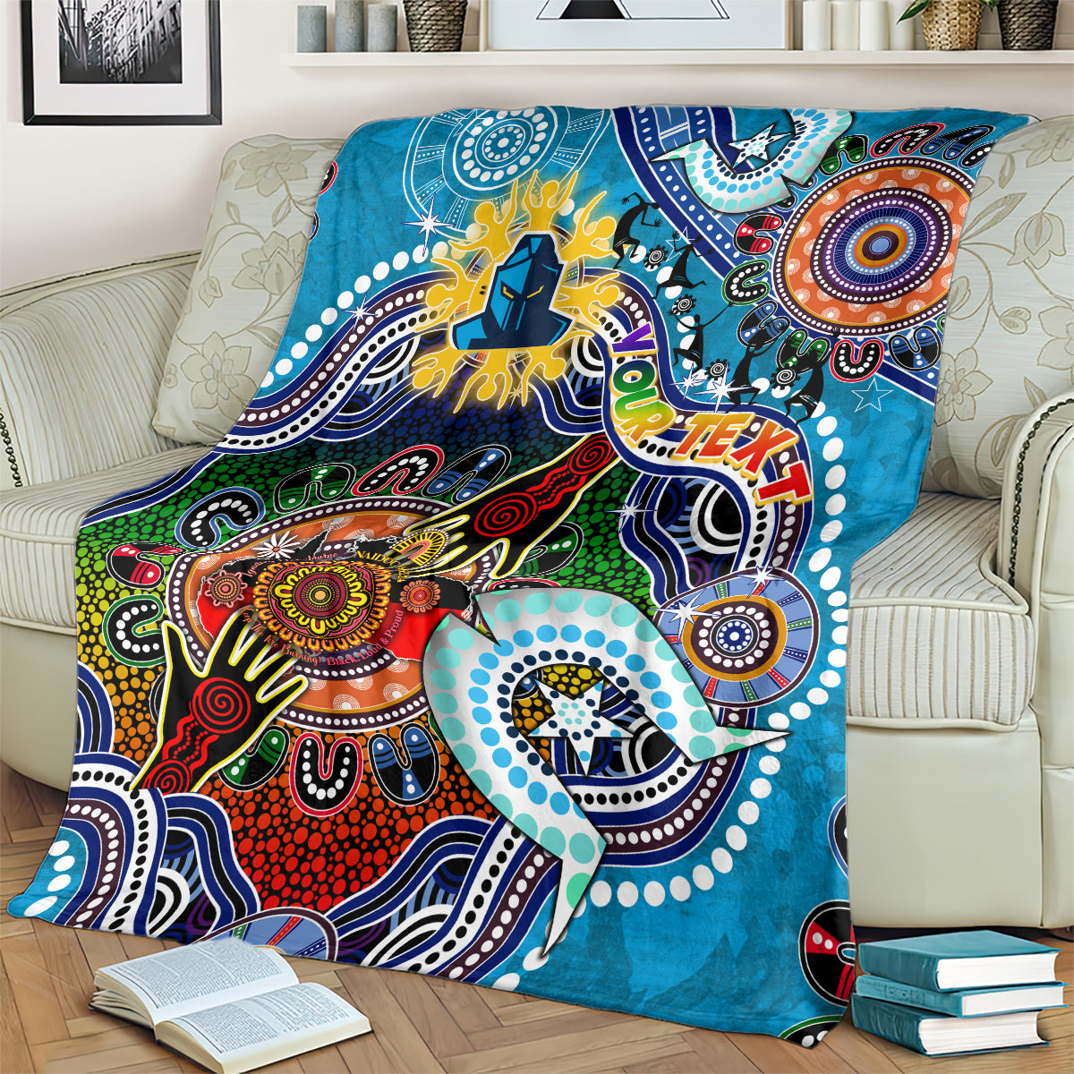 Personalised Titans NAIDOC Week 2024 Blanket Australia Aboriginal Dot Painting