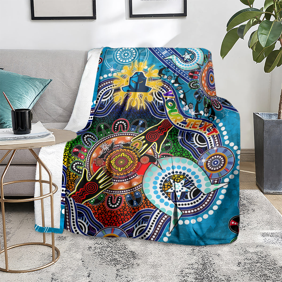 Personalised Titans NAIDOC Week 2024 Blanket Australia Aboriginal Dot Painting