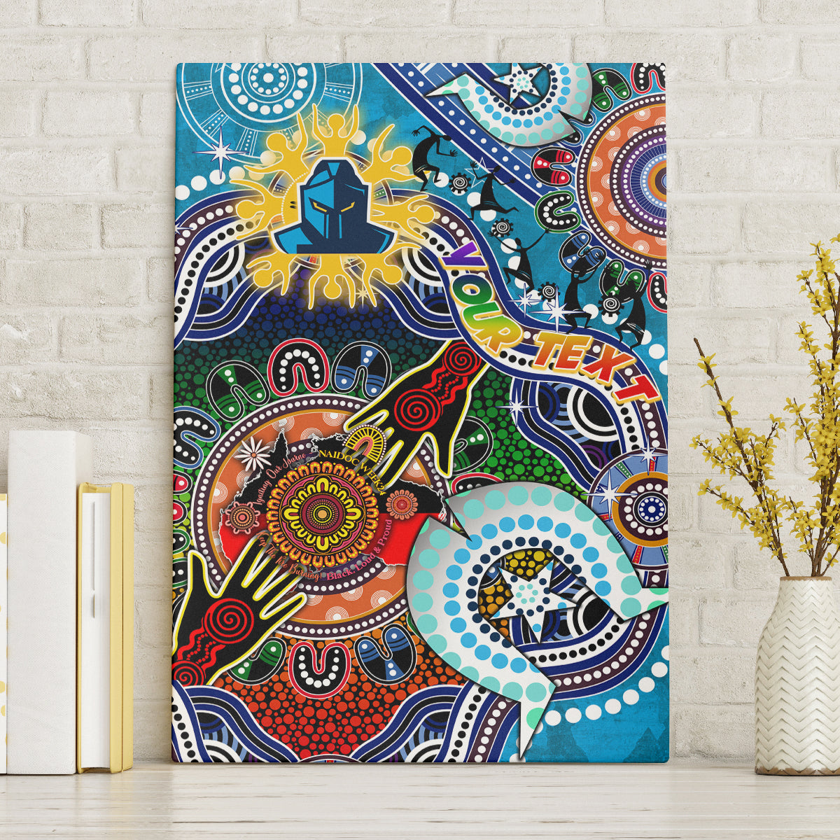 Personalised Titans NAIDOC Week 2024 Canvas Wall Art Australia Aboriginal Dot Painting