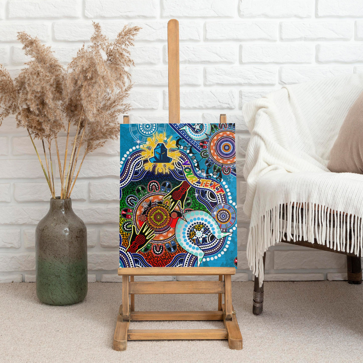 Personalised Titans NAIDOC Week 2024 Canvas Wall Art Australia Aboriginal Dot Painting