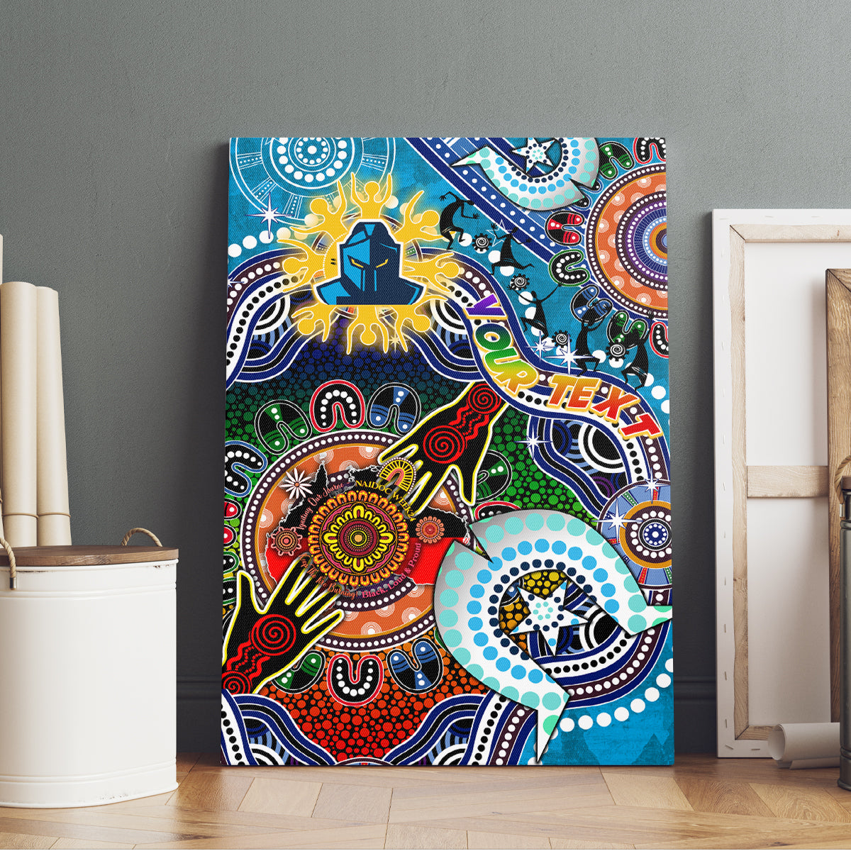 Personalised Titans NAIDOC Week 2024 Canvas Wall Art Australia Aboriginal Dot Painting