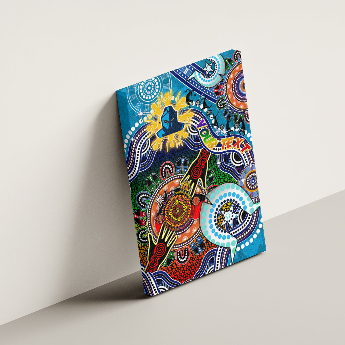 Personalised Titans NAIDOC Week 2024 Canvas Wall Art Australia Aboriginal Dot Painting