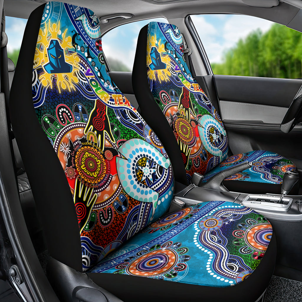 Personalised Titans NAIDOC Week 2024 Car Seat Cover Australia Aboriginal Dot Painting