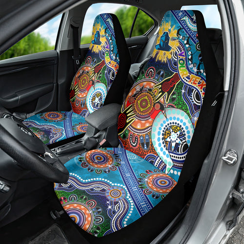 Personalised Titans NAIDOC Week 2024 Car Seat Cover Australia Aboriginal Dot Painting