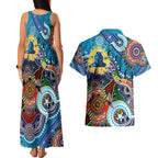 Personalised Titans NAIDOC Week 2024 Couples Matching Tank Maxi Dress and Hawaiian Shirt Australia Aboriginal Dot Painting