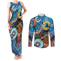 Personalised Titans NAIDOC Week 2024 Couples Matching Tank Maxi Dress and Long Sleeve Button Shirt Australia Aboriginal Dot Painting
