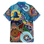Personalised Titans NAIDOC Week 2024 Family Matching Long Sleeve Bodycon Dress and Hawaiian Shirt Australia Aboriginal Dot Painting