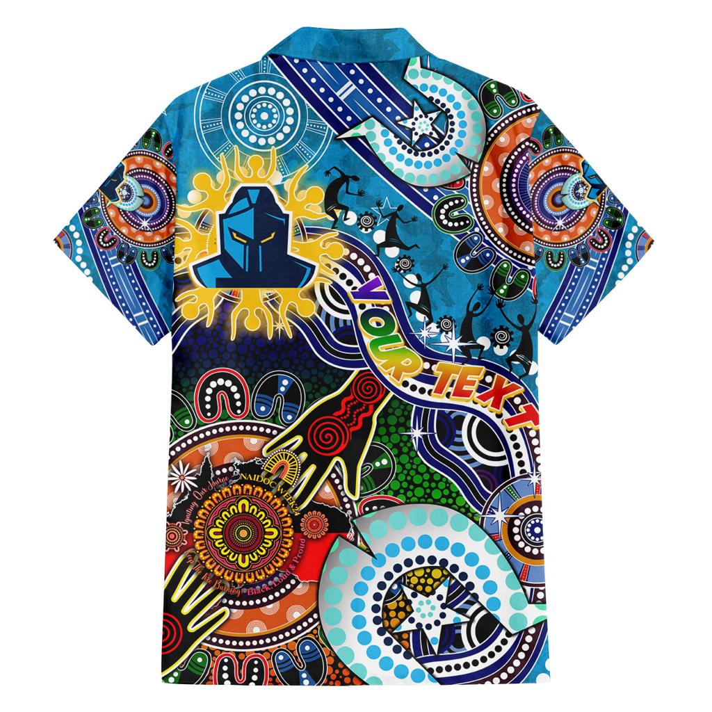 Personalised Titans NAIDOC Week 2024 Family Matching Long Sleeve Bodycon Dress and Hawaiian Shirt Australia Aboriginal Dot Painting