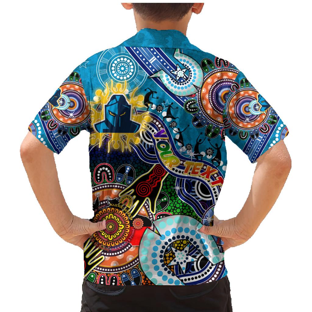 Personalised Titans NAIDOC Week 2024 Family Matching Mermaid Dress and Hawaiian Shirt Australia Aboriginal Dot Painting
