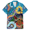 Personalised Titans NAIDOC Week 2024 Family Matching Short Sleeve Bodycon Dress and Hawaiian Shirt Australia Aboriginal Dot Painting
