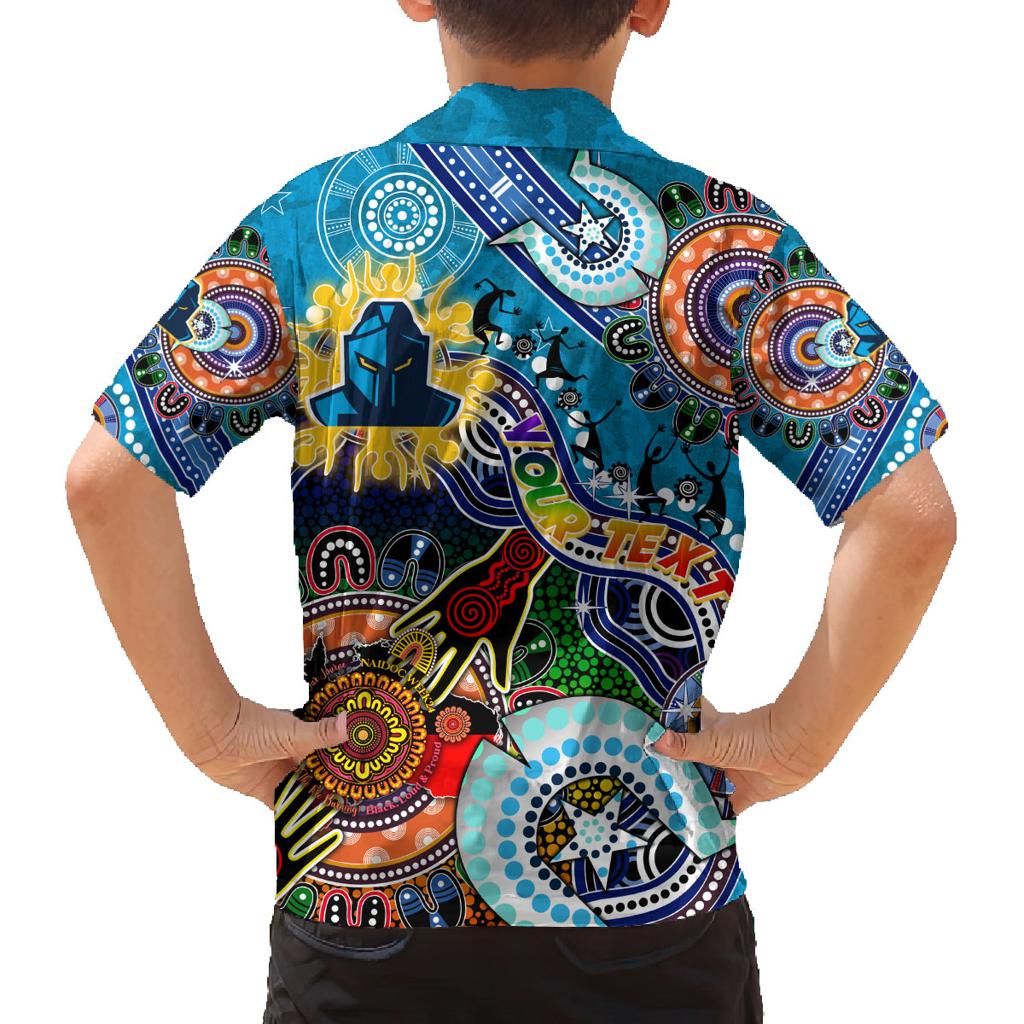 Personalised Titans NAIDOC Week 2024 Family Matching Summer Maxi Dress and Hawaiian Shirt Australia Aboriginal Dot Painting