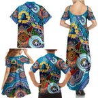 Personalised Titans NAIDOC Week 2024 Family Matching Summer Maxi Dress and Hawaiian Shirt Australia Aboriginal Dot Painting
