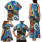 Personalised Titans NAIDOC Week 2024 Family Matching Tank Maxi Dress and Hawaiian Shirt Australia Aboriginal Dot Painting