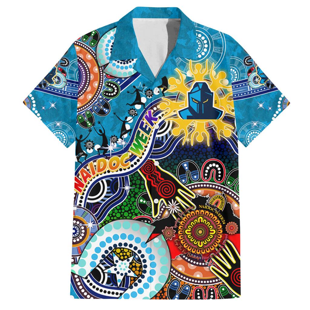 Personalised Titans NAIDOC Week 2024 Family Matching Tank Maxi Dress and Hawaiian Shirt Australia Aboriginal Dot Painting