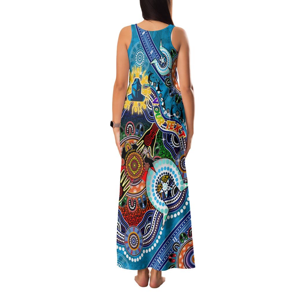 Personalised Titans NAIDOC Week 2024 Family Matching Tank Maxi Dress and Hawaiian Shirt Australia Aboriginal Dot Painting