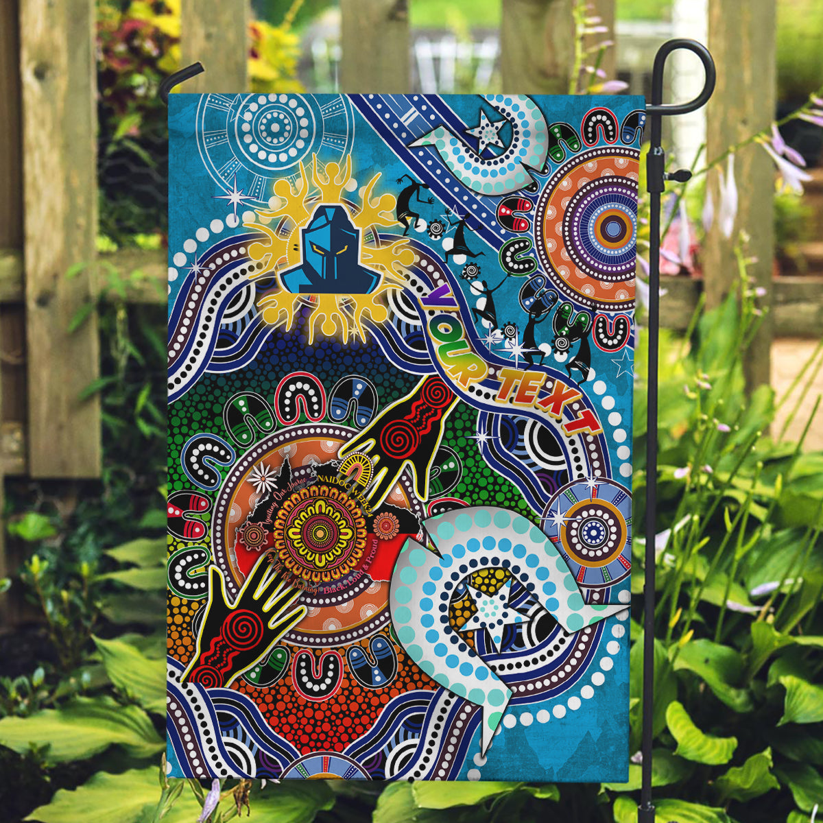 Personalised Titans NAIDOC Week 2024 Garden Flag Australia Aboriginal Dot Painting